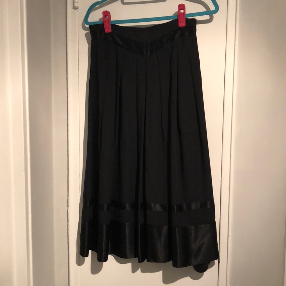 Vintage Claude Tea Length Black Skirt